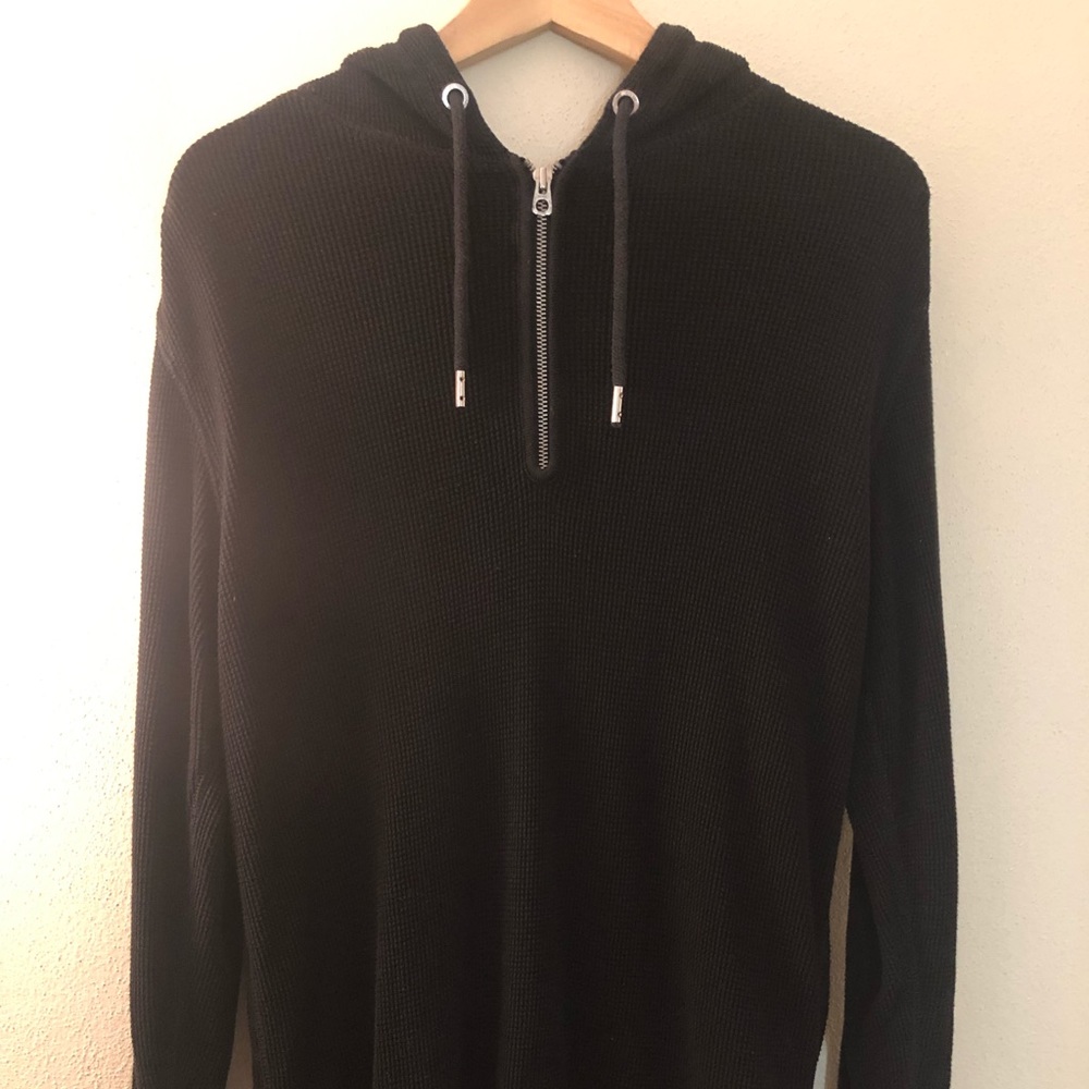 Diesel Large Black Hoodie Half Zip